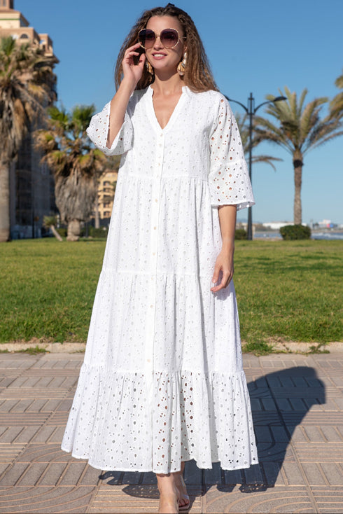 Maxikleid Weiß 5085 F FRESH COTTON